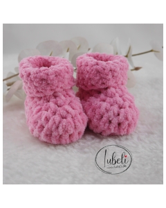 Babyschuhe-0-3-Monate-Chenille-rosa
