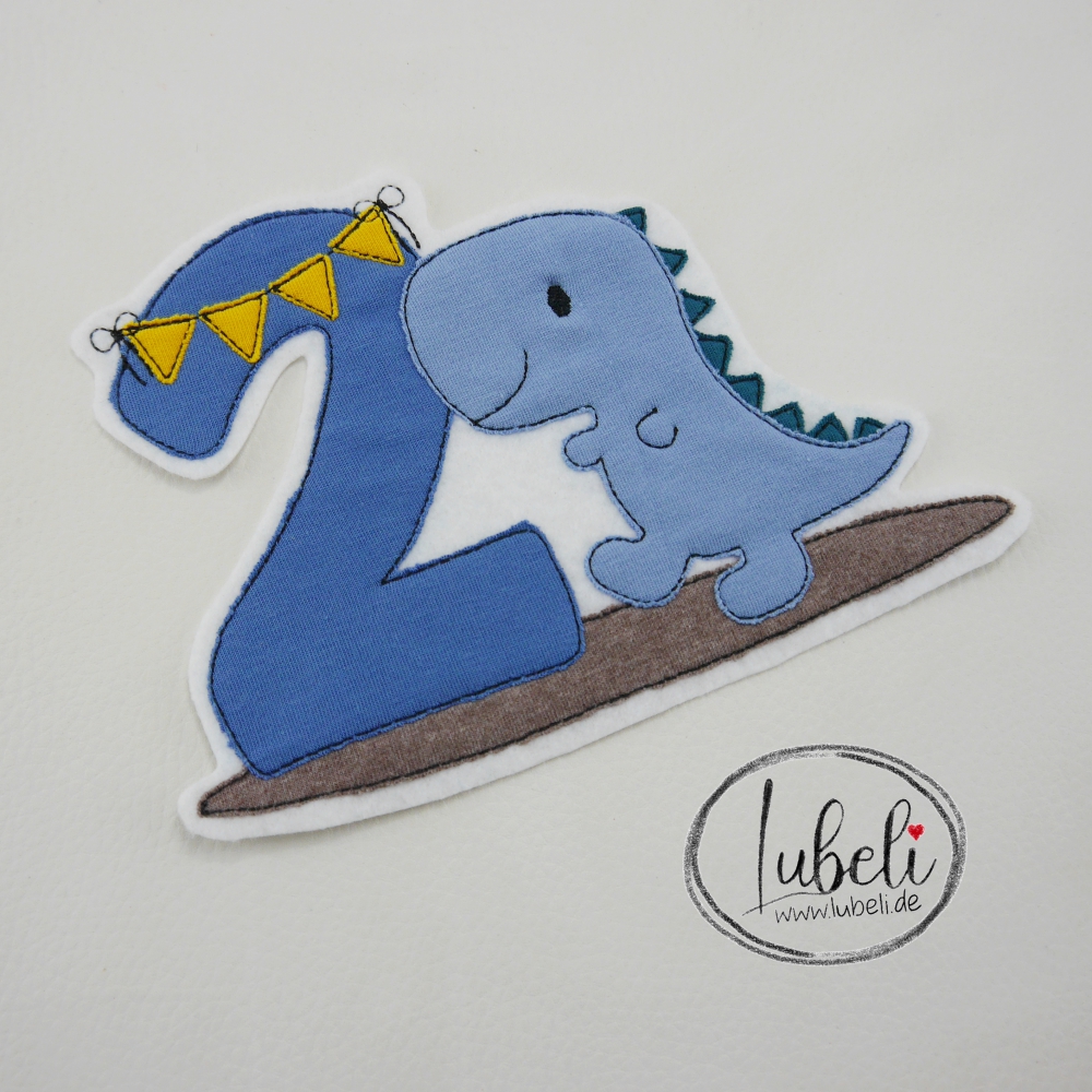 Bild 1 von Aufnäher Geburtstagsdino 2 ~Sofortkauf~