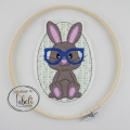 Bild 1 von Stickdatei Hase im Ei mit Brille  / (Rahmengröße) 10x10