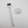 Bild 2 von Stickdatei Stifttopper Totenkopf